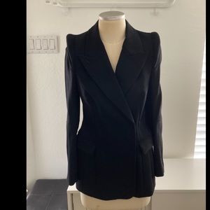 H&M x Maison Martin Margiela black wool blazer with structured shoulder